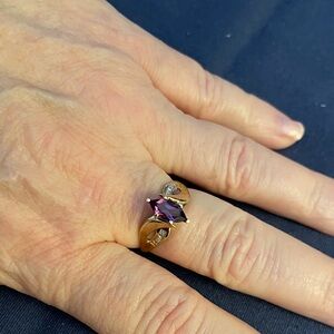 14K Amethyst and Diamond Ring